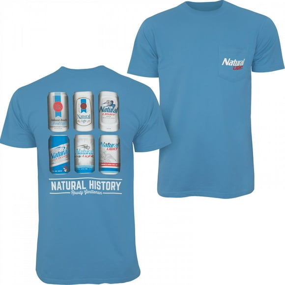 Natural Light Men's Blue Natural History Rowdy Gentleman T-Shirt-XLarge