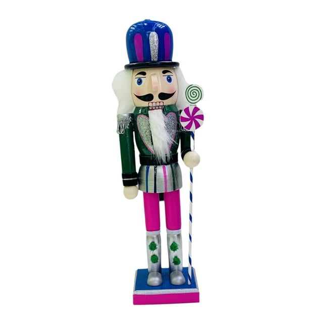 simhoa Christmas Nutcracker Figurine Arts Crafts Puppet for Desk Office Living Room Lollipop
