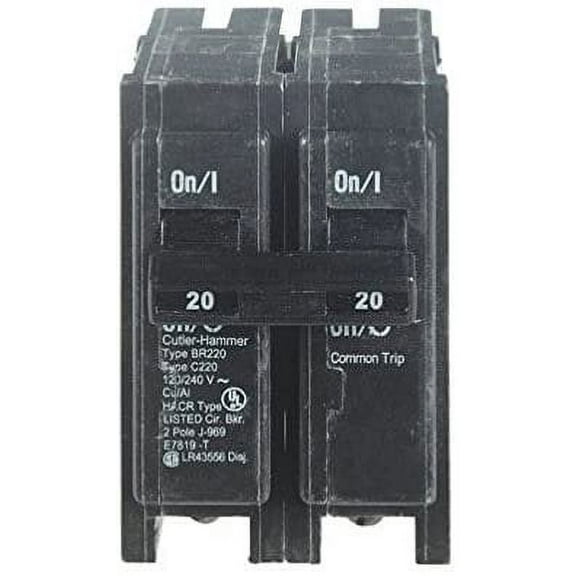 Eaton BR220 20 Amp Double Pole Circuit Breaker
