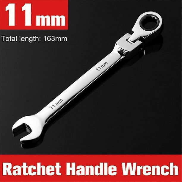 Llave combinada de trinquete de doble cabezal de 6 mm, 7 mm, 8 mm, 9 mm, 10 mm y 11 mm, llave de boca de liberación rápida