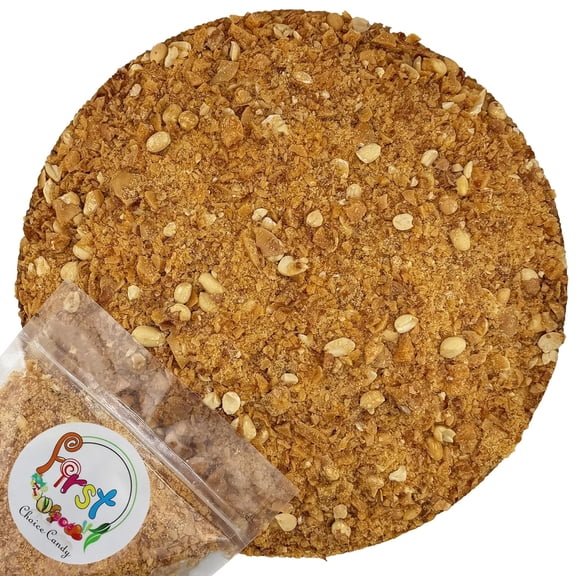 FirstChoiceCandy Peanut Brittle Crumble – Sweet & Crunchy Dessert Topping for Baking, Ice Cream, and More - 2 Pound
