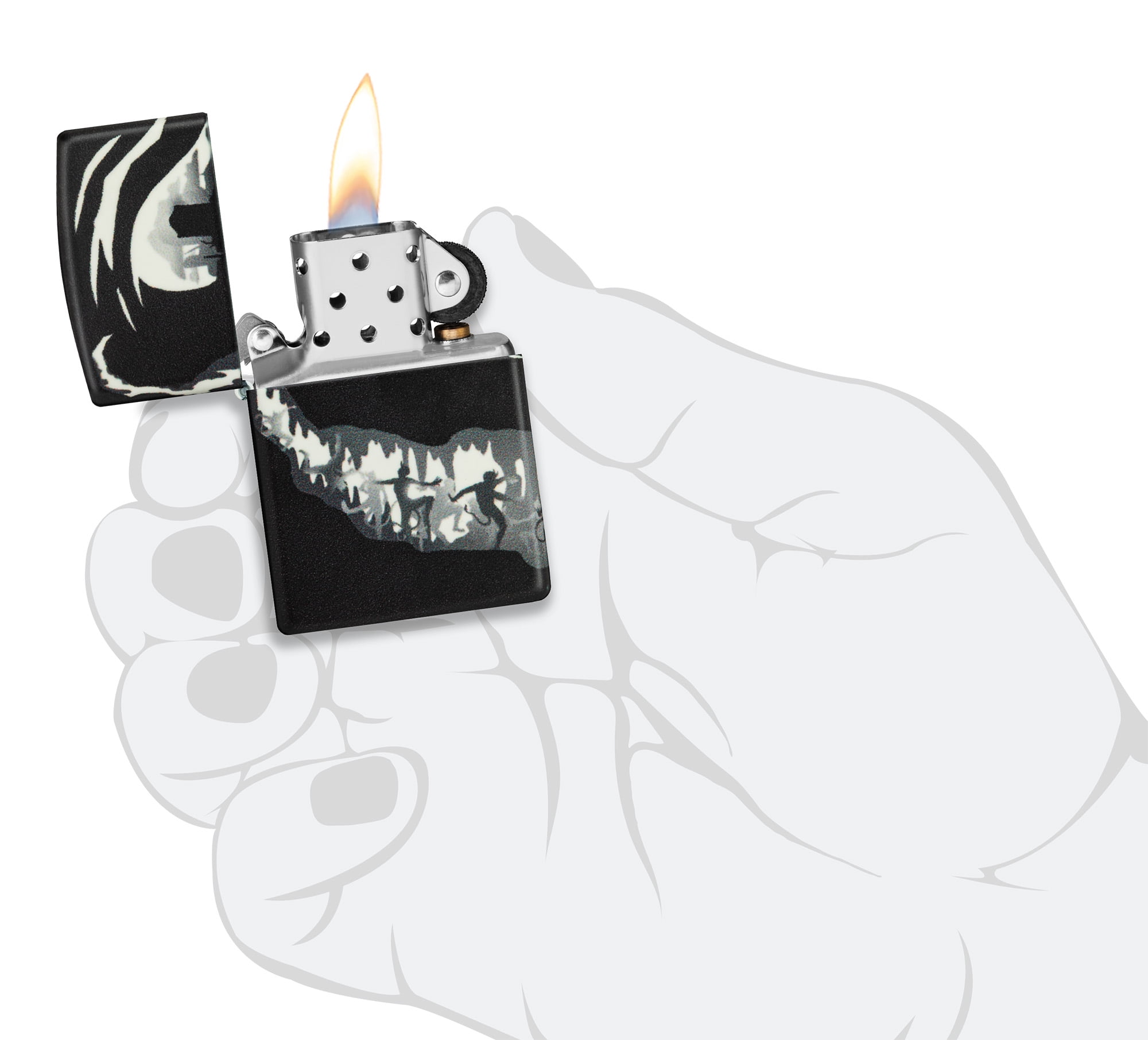Zippo Devil Dance Design 540 Color Glow in the Dark Pocket Lighter