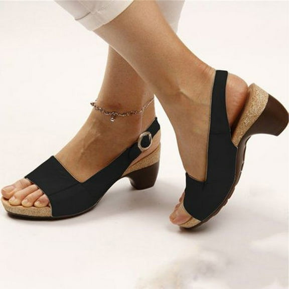 Aueoeo Sandals Women Wedge Sandals for Women Summer beach Sandals Comfortable Elegant Shoes Ankle Buckle Open Toe Casual Shoes