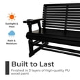 thumbnail image 6 of Innovaze Wooden Patio Glider with Cup Holder, High Roll Back and Deep Contoured Seat, Heavy Duty 800 LBS, (2-Seater, Black), 6 of 6