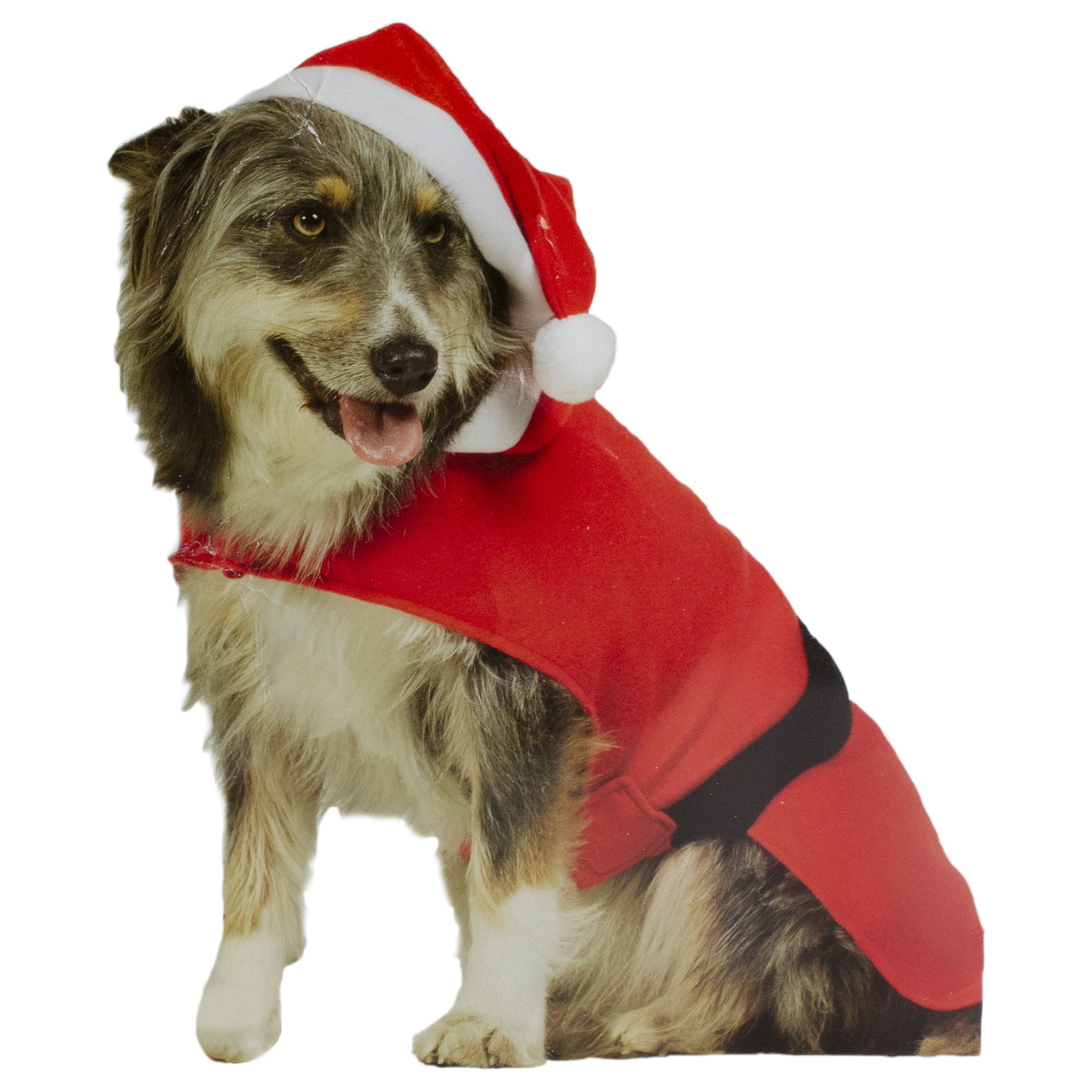 32" White and Red Santa Claus Dog Costume With a Hat - Size: S