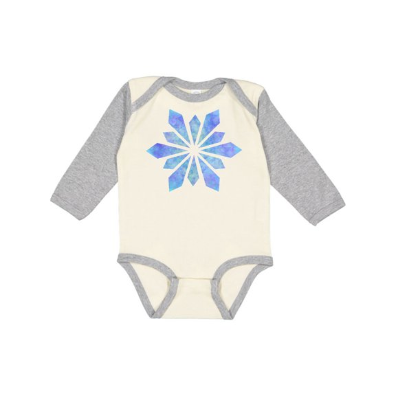 Inktastic Snowflake crystals diamonds Boys or Girls Long Sleeve Baby Bodysuit