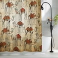 thumbnail image 2 of Desert Sand Camel Small Stall Shower Curtain, Waterproof Shower Curtains for Bathroom, Summer Tropical Animals Vintage Beige Washable Fabric Bath Curtain for Bathtub with Hooks 36x72 Inches, 2 of 9