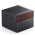 thumbnail image 1 of Funda para PC JONSBO N4, NAS negra, madera de nogal, 8 compartimentos, micro ATX, 1 of 9