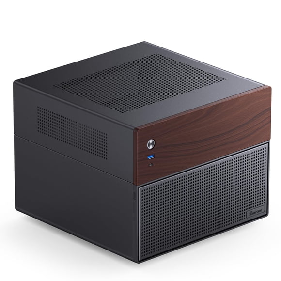 Funda para PC JONSBO N4, NAS negra, madera de nogal, 8 compartimentos, micro ATX