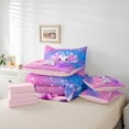 thumbnail image 6 of Homewish Ocean Animal Axolotl 7 Pieces Bedding Comforter Set,Pink Cute Salamander Full Bedding Set,Gradient Pink Purple Fitted Sheet Flat Sheet For Girls Boys,Luxury Bedroom Decor Reversible, 6 of 8