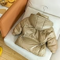 thumbnail image 5 of Generic Girls' Warm Fleece-Lined Hooded Outerwear Kids Toddler Baby Girls Boys Winter Warm Thick Solid Cotton Long Sleeve Padded Jacket Coat Clothes Hooded Padded Light Jacket, 5 of 9