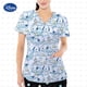 thumbnail image 4 of Top con cuello en V y estampado de Snoopy, ropa de mujer, ropa casual, top de mujer, uniforme de enfermera de verano para mujer, top, ropa de trabajo, enfermería, 4 of 4