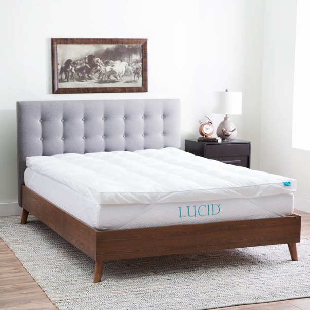 Lucid 3" Hypoallergenic High Plush Down Alternative Fiber Bed Topper