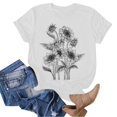 thumbnail image 4 of Women's T Shirts Short Sleeve Simple Printing Comfortable Round Neck Summer Casual T-shirt Tops, 4 of 4
