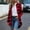 Red, variant on Wovilon Women's Long Sleeve Plaid Button Down Shacket, Collared Loose Fit Casual Lightweight Jacket Top, Checkered Tunic Blouse for Fall Spring Work Vacation Daily Wear