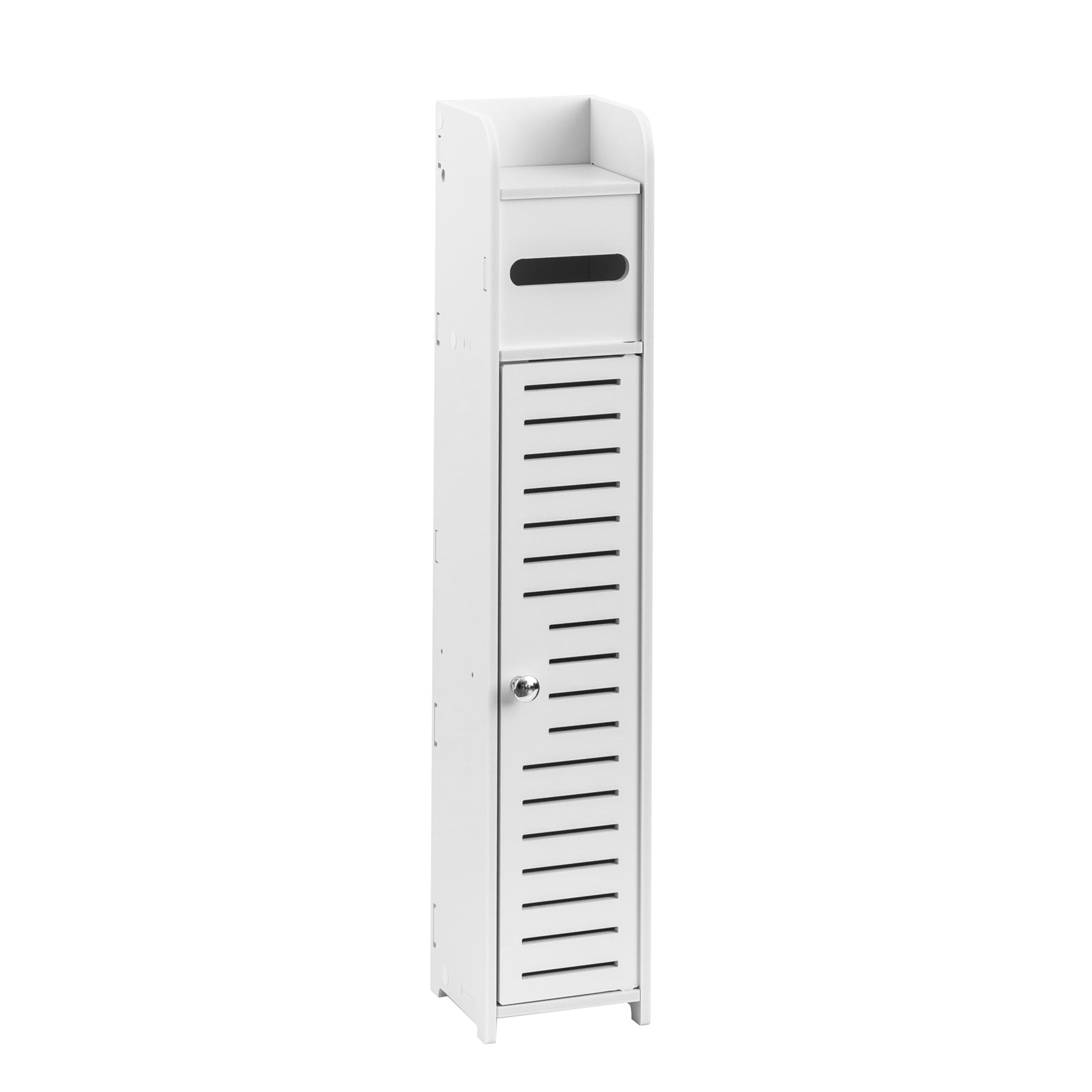 Toilet Paper Holder Stand,Small Bathroom Storage Cabinet for Toilet Paper Storage, Toilet Paper Stand Waterproof for Small Spaces,White by AOJEZOR