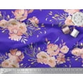 thumbnail image 3 of Soimoi Blue Viscose Chiffon Fabric Leaves & Peony Floral Decor Fabric Printed Yard 42 Inch Wide, 3 of 3