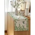 thumbnail image 5 of Table Runner 72 Inches Long for Kitchen Dining, Spring Botanical Dresser Scarf Farmhouse, Dining Table Decorations for Wedding/Parties, Watercolor Leaves Flowers Birds Beige 16 x 72 In, 5 of 8