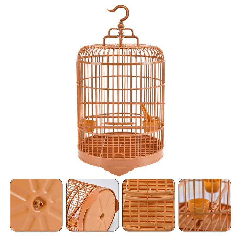 Hemoton Cage Bird Round Cages Hanging Parakeet Parrot Small Stand