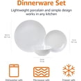 thumbnail image 6 of Coupe Dinnerware Set, White Porcelain, Microwave and Dishwasher Safe, 18-Piece, Service for 6, 6 of 6