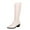 White, variant on gakvov Boots For Women Knee High Wide Calf Pointed Toe Thick Mid-Heel High Boots Children'S Knight Boots Plus Size Boots
