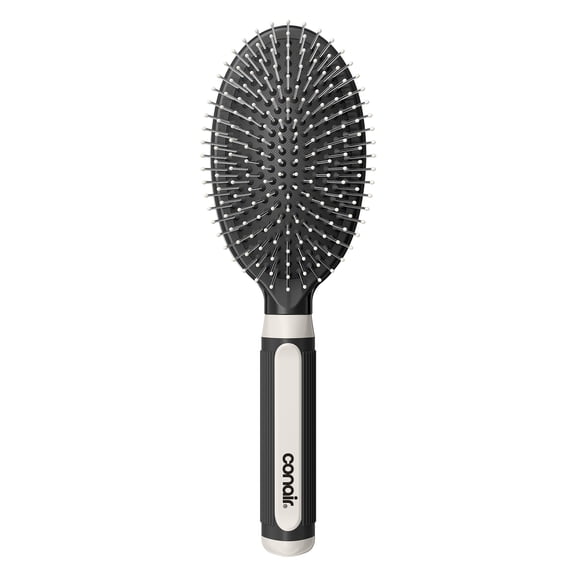 Conair Grip & Glide Wire Bristle Cushion Hair Brush with Rubber-Grip Handle, Colors Vary