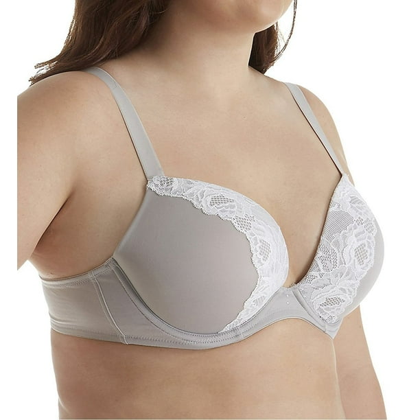 Curvation Curvation Women`s Convertible Plunge Lace Trim Push Up Bra