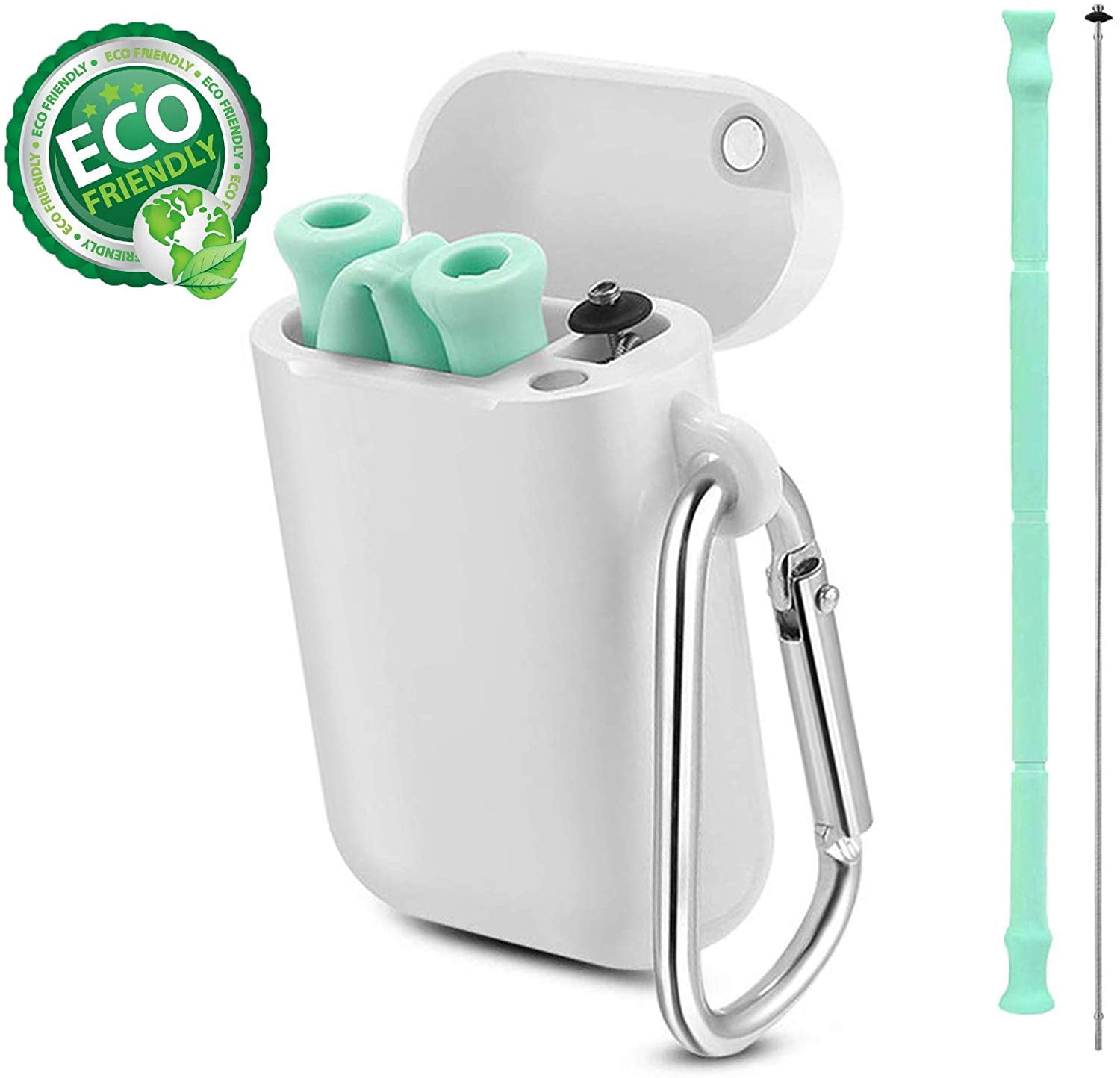 BPA Free-9 inch Reusable Silicone Drinking Straws 30/&20 oz Tumbler Compatible Portable 4 Collapsible Straws with 4 Travel Cases and 4 Cleaning Brushes