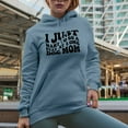 thumbnail image 2 of I Just Want to Be a Stay at Home Dog Mom Quote, Groovy Retro Wavy Text Merch Gift, Light Blue Hooded Sweatshirt or Hoodie, XL, 2 of 5