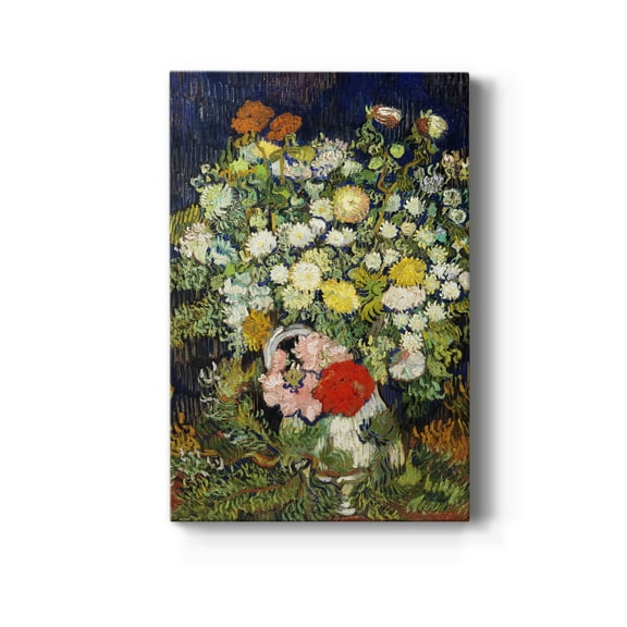 Bouquet of Flowers in a Vase Premium Gallery Wrapped Canvas - Ready to Hang - 8 x 12