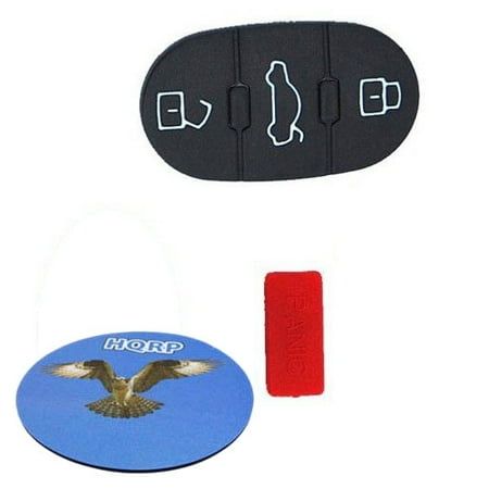 Vw Volkswagen Jetta Golf - HQRP 3 Buttons + Panica Repair Key Fob for Volkswagen VW Beetle Golf Jetta Passat Key Button pad Folding Flip plus HQRP Coaster