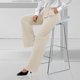 thumbnail image 5 of Womens Pants Wide Leg Stretchy Work Pants With Pockets Elastic Waist Pleated Front Business Casual Slacks light brown XXL, 5 of 5