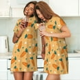 thumbnail image 4 of Easygdp Love Carrot Camisón de manga corta para mujer, informal, estampado, 4 of 6