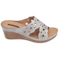 thumbnail image 5 of GC Shoes Womens Open Toe Wedge Sandals, Summer Platform Heels, Low Heeled Cutout Strap Slide On Wedges, April/Bronze/Size 6.5, 5 of 6