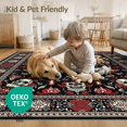 thumbnail image 4 of ODIKA 6'x9' Washable Area Rug Halloween Spooky Skull Damask Haunted Horror Eerie Gothic Border for Dining Room, Under Table, Office Décor, Non-Slip Chair-Friendly, 4 of 7