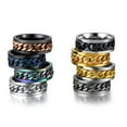 thumbnail image 4 of 8 Colors Spinner Chain Rings Men's 316L Stainless Steel Anniversary Band Sz 7-12, 4 of 9