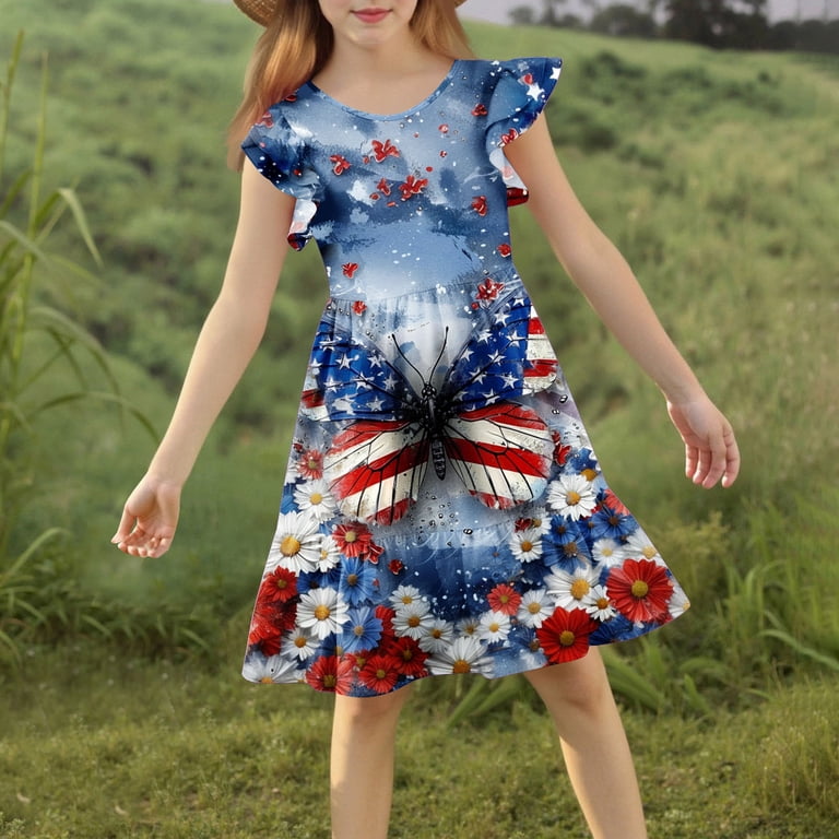 4th of july midi dress 4th Of July Patchwork Midi Dress