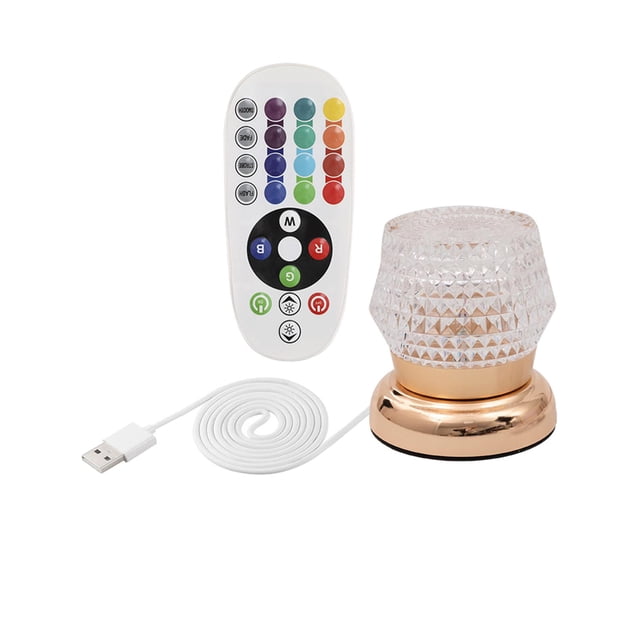 Lámpara de noche,Lámpara de mesa RGB con lámpara de noche LED remota,Luz de noche colorida Lámparas de escritorio de cristal Dormitorio,puerto usb Decoración de la sala de estar de
