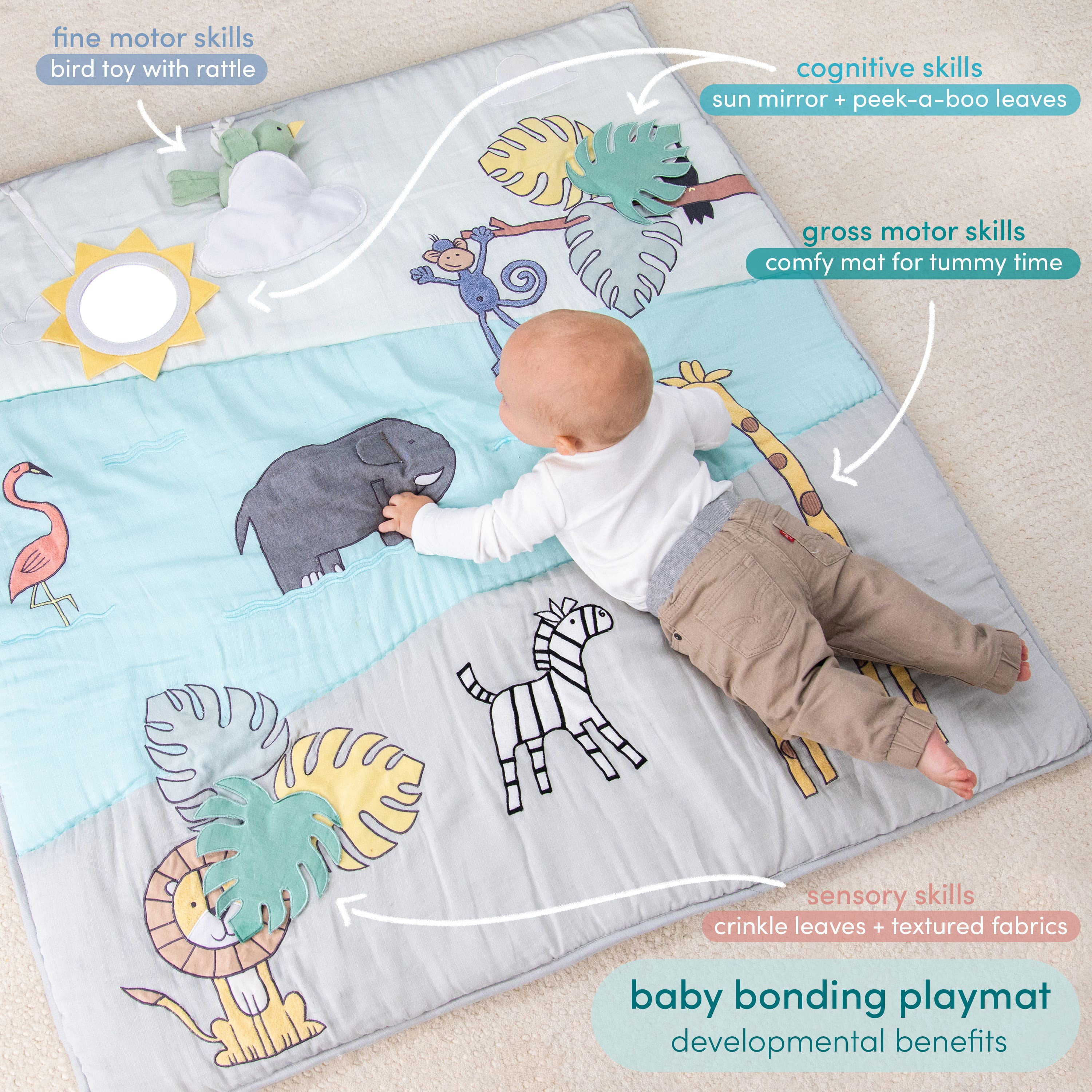aden + anais Baby Bonding Playmat - Reversible 45? x 45? Cotton