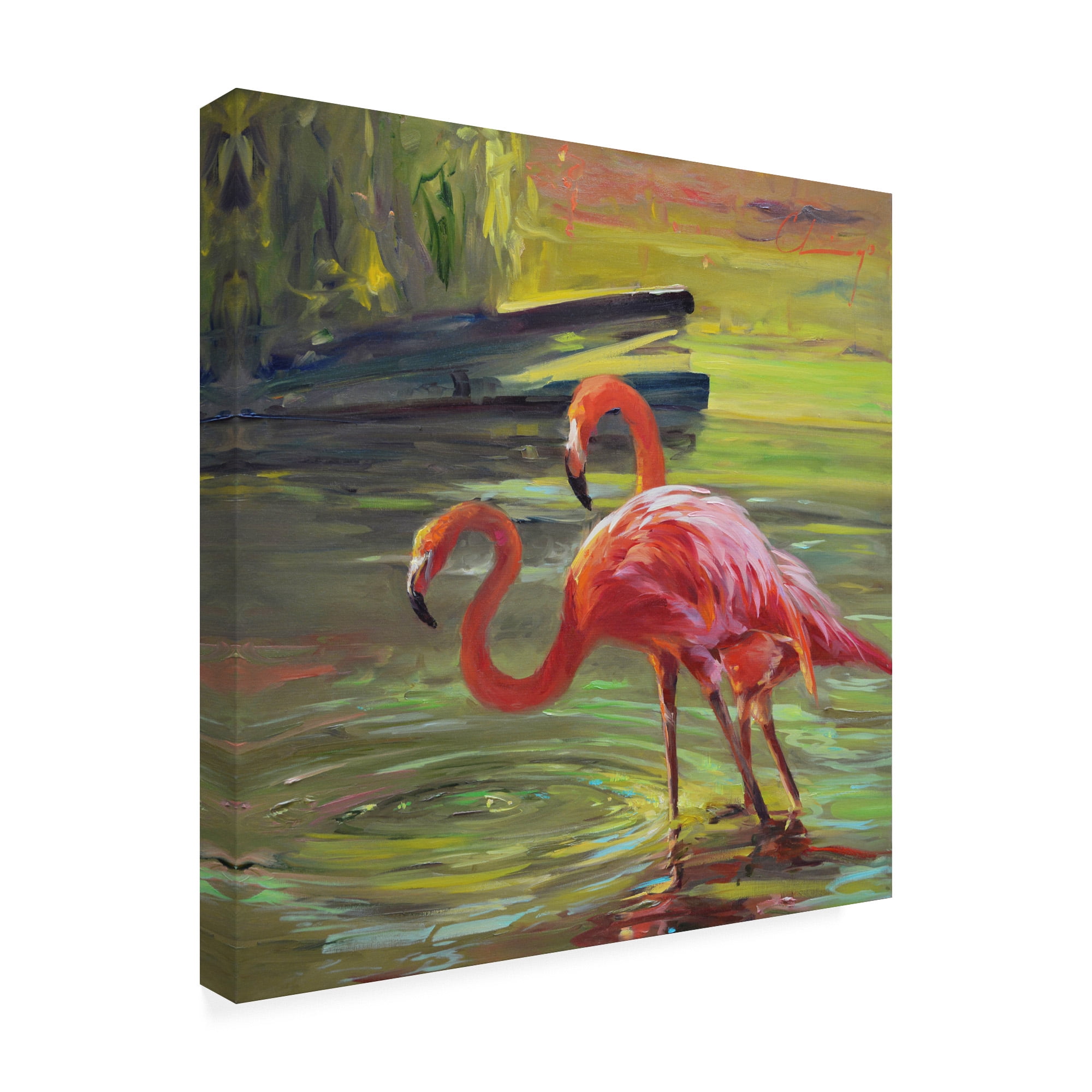 Trademark Fine Art 'Flamingo III' Canvas Art by Chuck Larivey