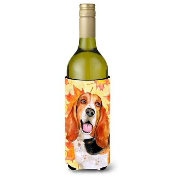 Basset Hound Fall Wine Bottle Beverge Insulator Hugger