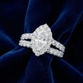 thumbnail image 4 of Pompeii 2 1/2ct Marquise Diamond Halo Lab Grown Engagement Ring 14k White Gold, 4 of 5