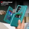 thumbnail image 3 of Allytech Wallet Case for Samsung Galaxy S24 Ultra with Credit Card Slots, Kickstand Anti-Fall Shockproof Camera Screen Protection Soft TPU Frame Premium PU Leather Magnetic Clasp Case - Green, 3 of 8
