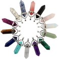 thumbnail image 1 of 14 colgantes multicolores de cuarzo sugilita con forma de bala para chakras curativos., 1 of 5