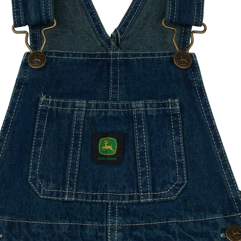 John Deere ネイビーオーバーオール John Deere, Denim Square Neck Bib Overalls, Toddler to Little Kid