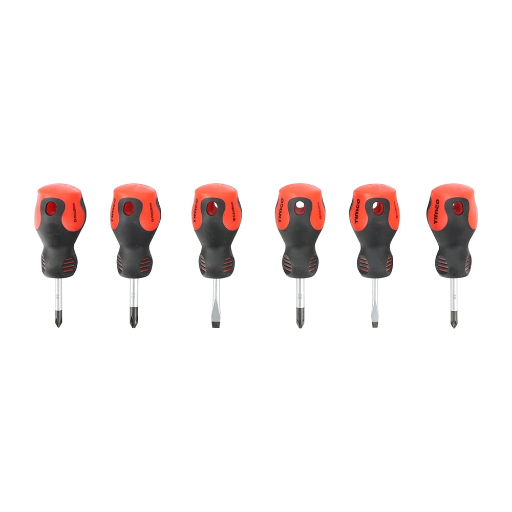 Timco - Stubby Screwdriver Set (Size 6pcs - 6 Pieces)