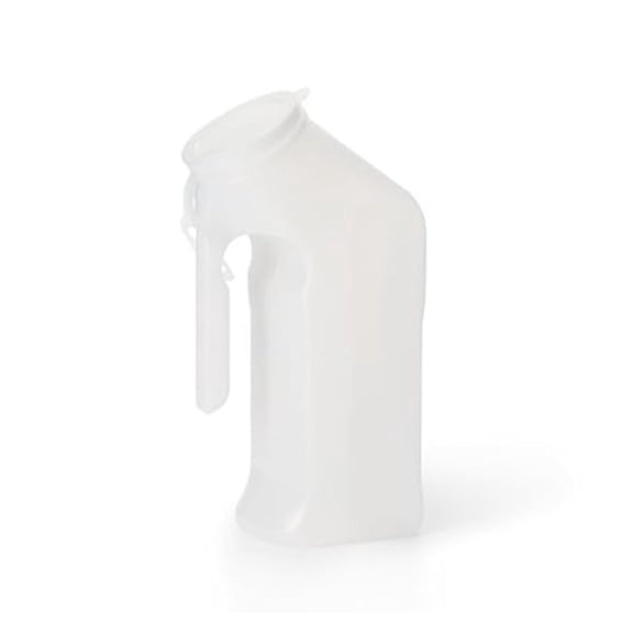 H140-01 Male Urinal with Hanging Lid, Translucent, 1 qt Capacity, Pack of 50