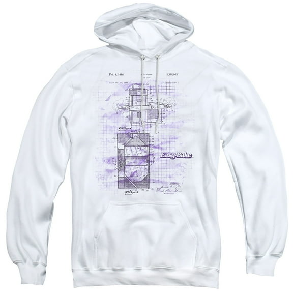 Easy Bake Oven Easy Bake Patent Adult Pullover Hoodie Sweatshirt White