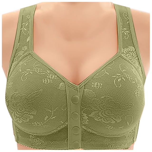 Women's Front Button Up With A Non Underwire Plus Size Vest Push Up Bra