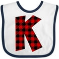 thumbnail image 3 of Inktastic Red Buffalo Plaid Initial K Boys or Girls Baby Bib, 3 of 4